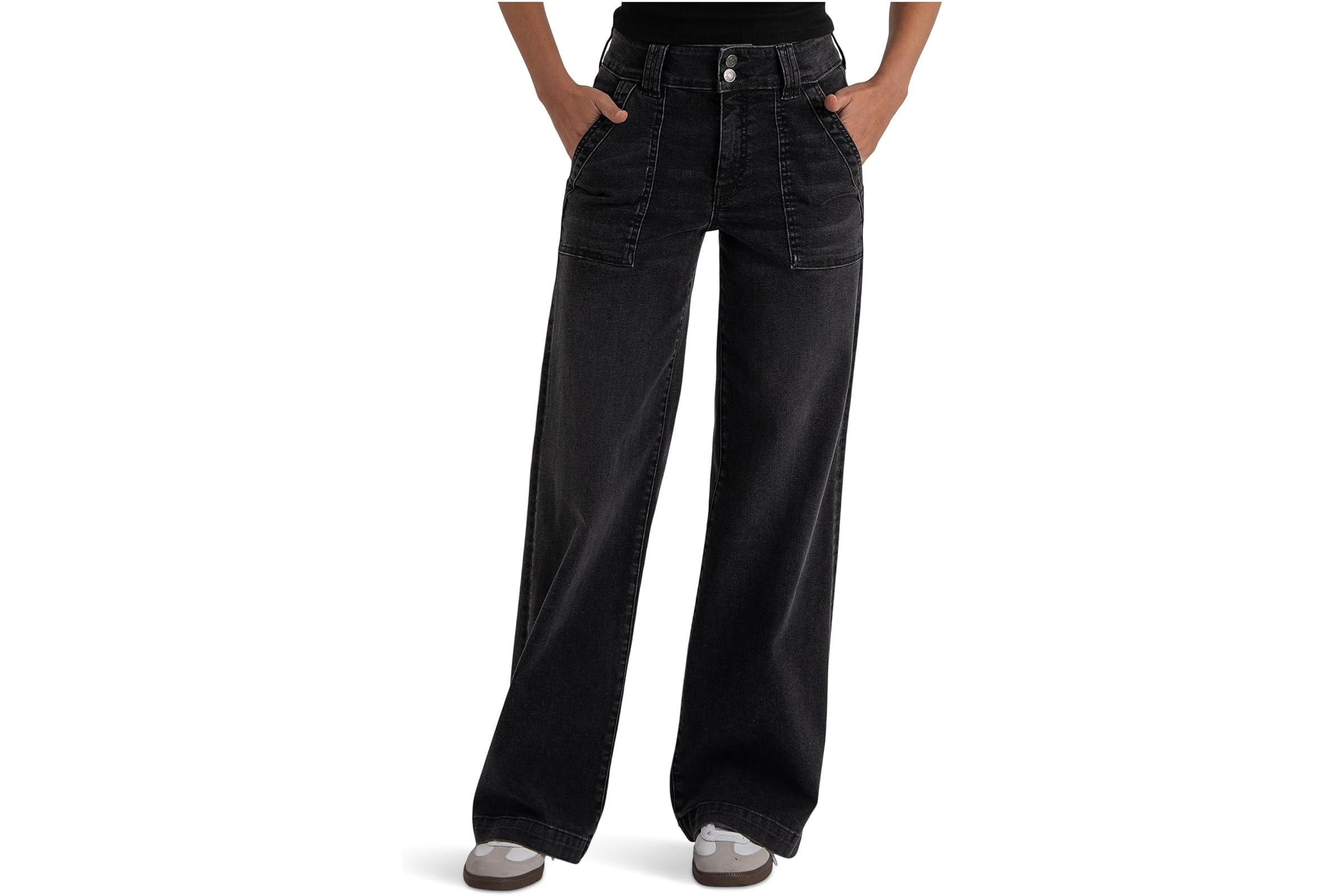 Джинсы KUT from the Kloth Petite Jodi High-Rise Straight Leg -Porkchop Front Pockets