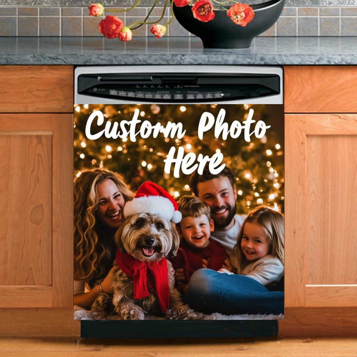 Custom Magnetic Dishwasher Cover, Personalized Dishwasher Magnet Cover for Front,Refrigerator Panel Decal,Home Appliance Sticker for Mom Family Couple,Christmas Decorative,23"x17"