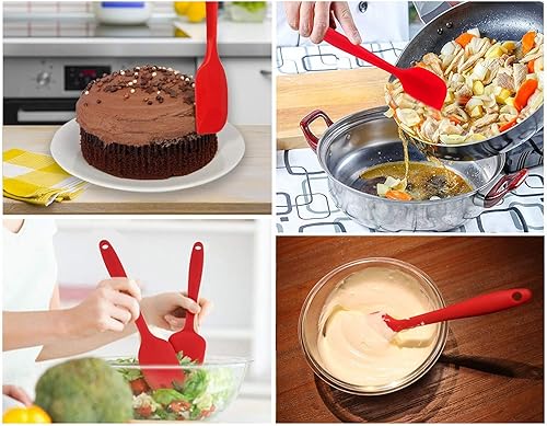 Miniatura 6 de FUKTSYSM Espátula de silicona 6 espátulas de silicona de 446 F resistentes al calor sin costuras con núcleo de acero inoxidable utensilios de cocina