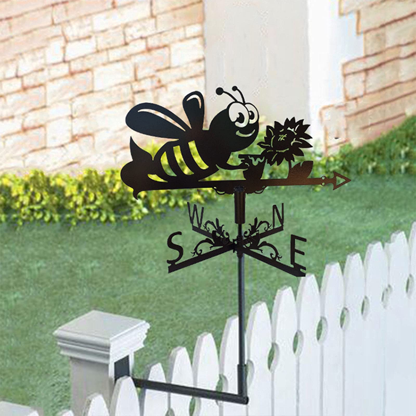 Veleta Decorativa De Toros - Acero Inoxidable 35x50 Cm, Indicador De Viento Para Jardín, Terraza O Granero