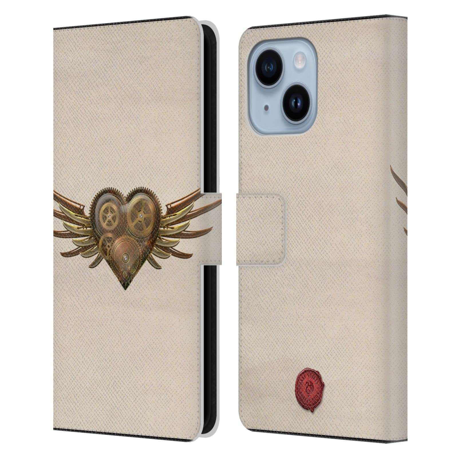 Étui portefeuille iPhone 14 Plus Anne Stokes Coeur de Dent Ailé