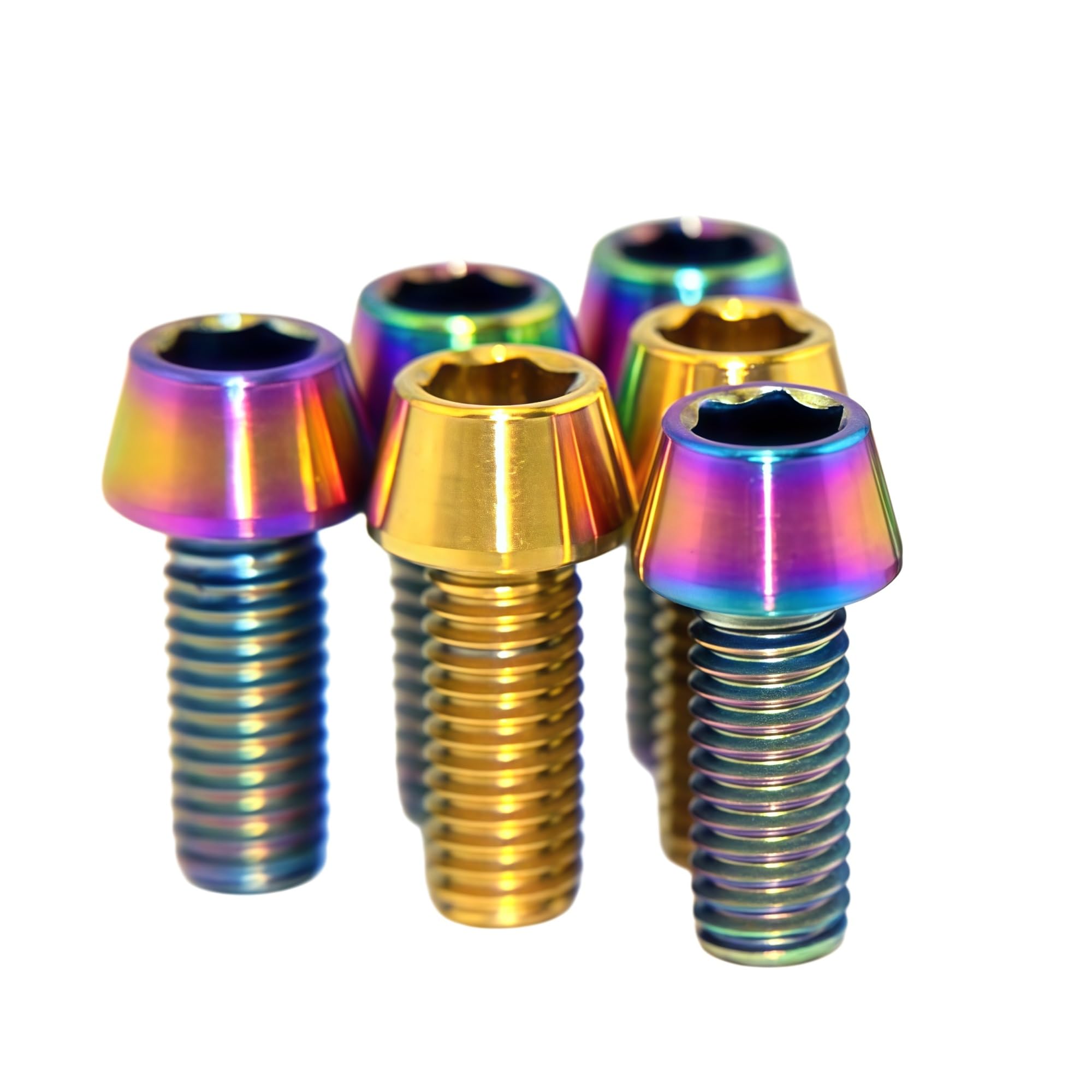 M5 M6 M8 M10 GR5 Titanschraube, konischer Kopf und Innensechskantschraube, E011-Befestigungselement(Mixed color,M8x35-10 pieces)