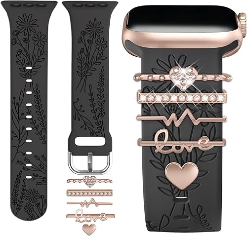 ORATYFAN Dijes para correa de reloj (correa incluida), compatible con Apple Watch Band de 1.496 pulgadas, 1.575 pulgadas, 1.614 pulgadas, correas de