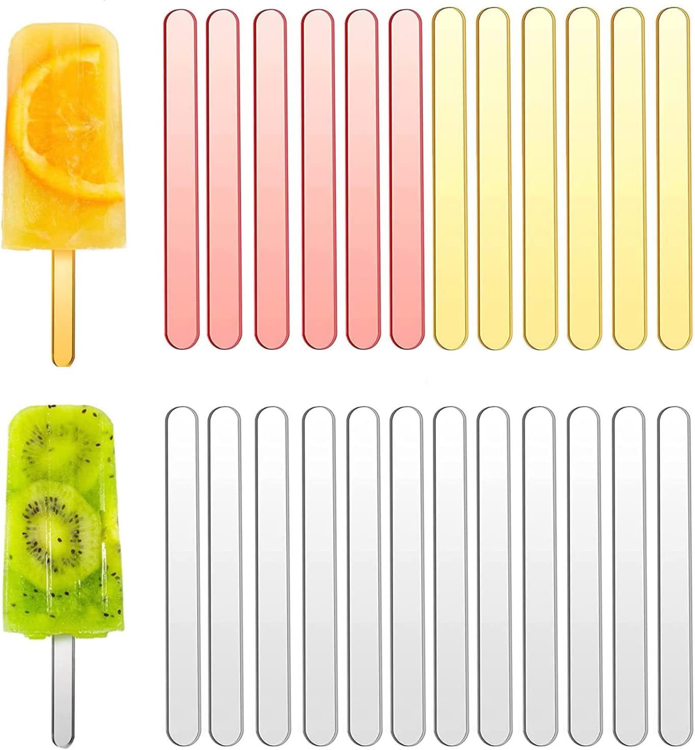40 pcs Acrylic Cakesicle Popsicle Sticks,4.5 Inch Popsicle