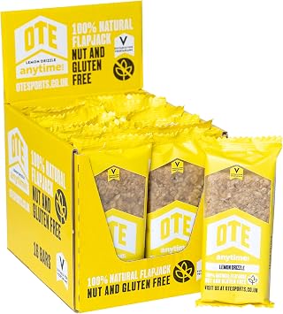 OTE Anytime Bars - Energy Bars for Cycling - Cycling Nutrition Bars - Nut Free Snacks for Running - Endurance Flapjack Bars - Box of 16 x 62g