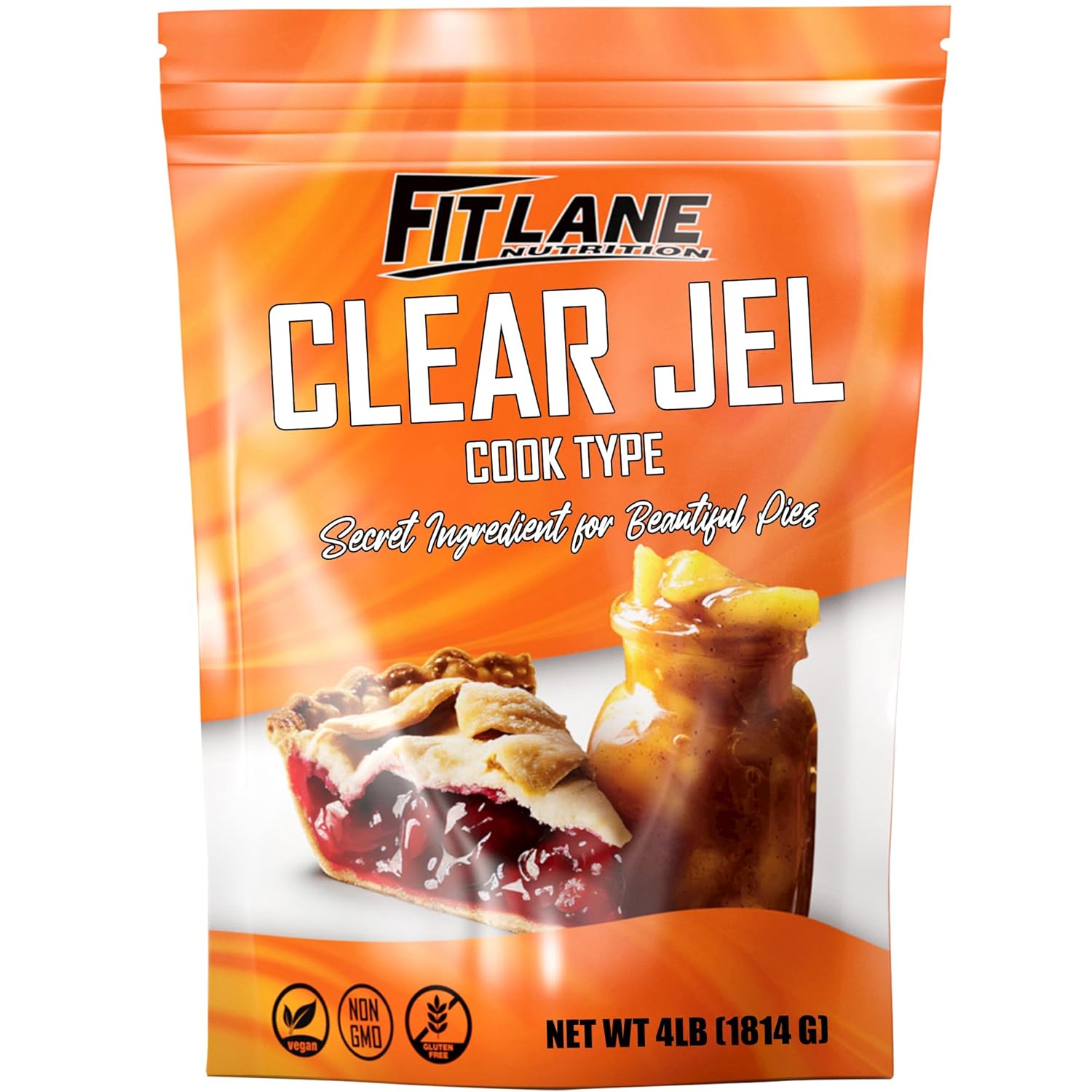 Clear Jel For Canning 4 lbs - Cook Type Corn Starch Powder - Thickener for Liquids, Cherry Pie Filling, and Fruit Pies - Non GMO Cooking Ingredient - For Beautiful Pies