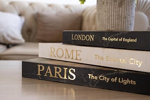 Miniatura 5 de Libros decorativos para decoración del hogar, hermoso juego de 3. Cajas decorativas, no páginas en el interior. Libros Decorativos para Mesa de