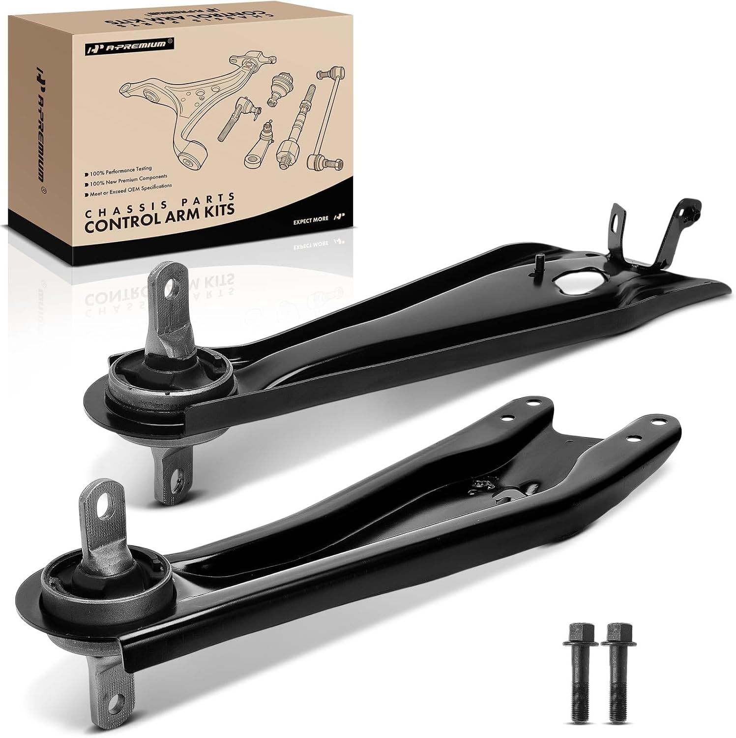 A-Premium 2 x Rear Lower Trailing Arm, with Bushing, Compatible with Acura MDX 2007-2013
