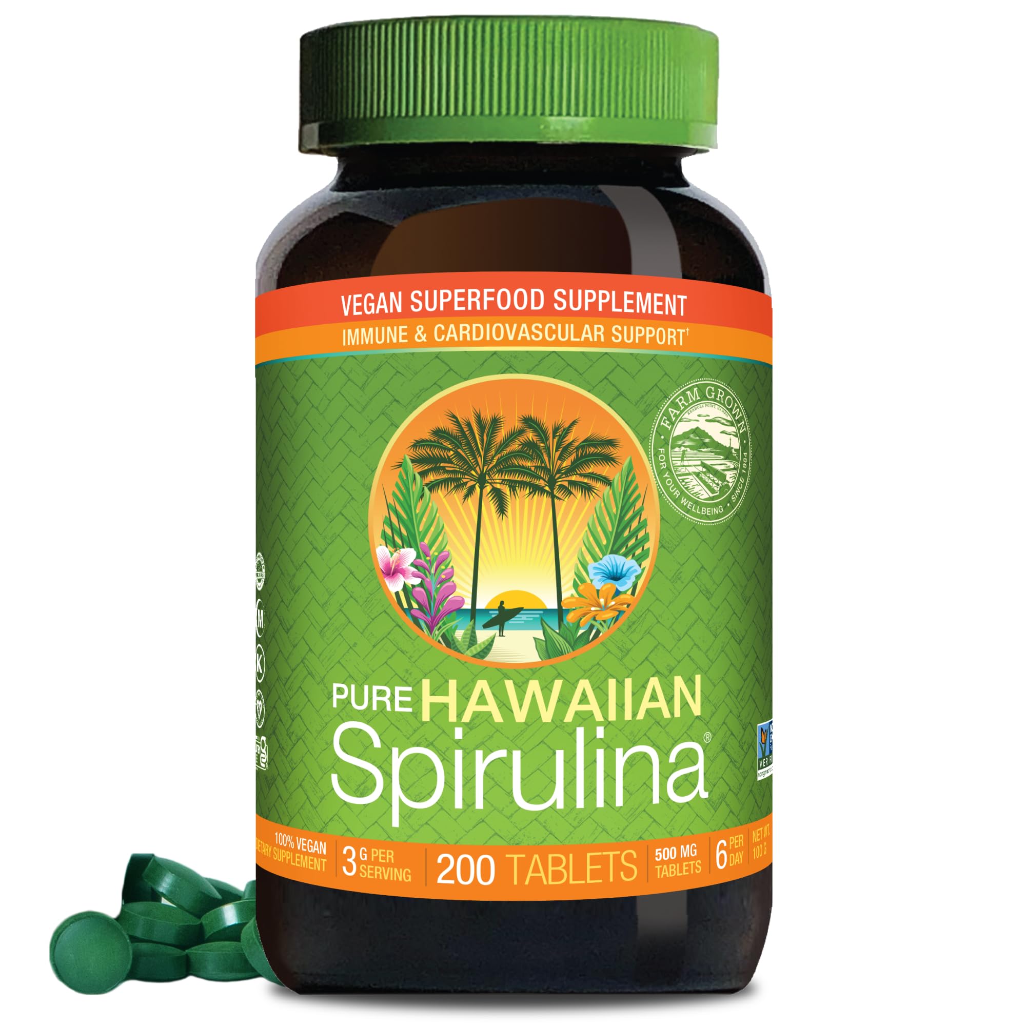 Nutrex Hawaii Pure Hawaiian Spirulina Tablets, Vegan, 500 mg, 400 Count — Amazon image 11