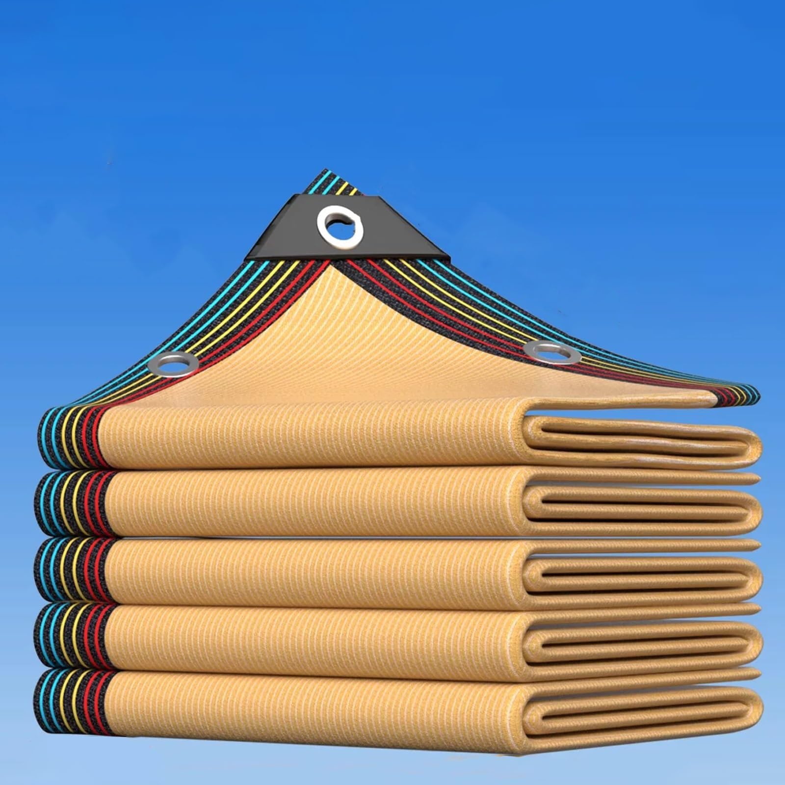 Filet protection solaire beige pour pergola et grand patio 8x19m