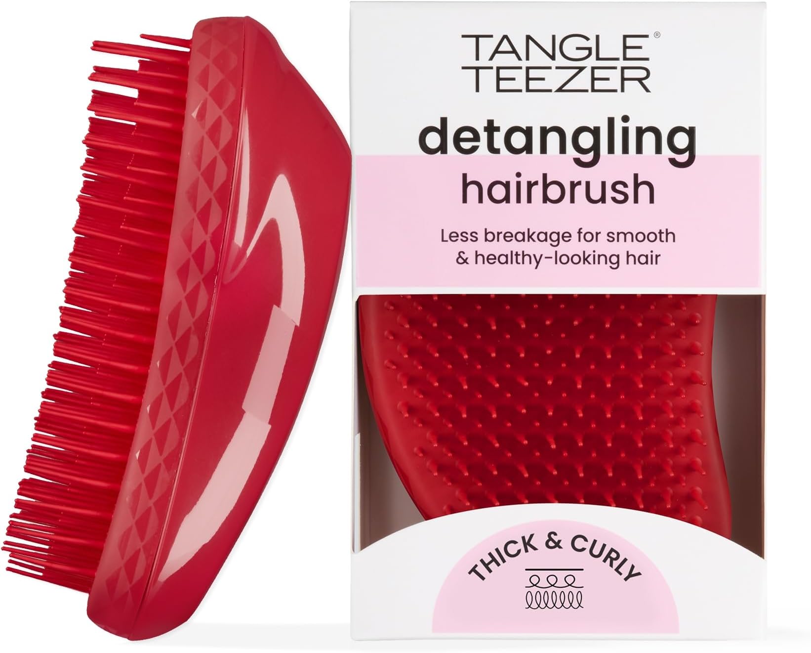 Tangle Teezer Original Detangler Brush Dry & Wet Hair Brush for Thick & Curly Hair Salsa Red