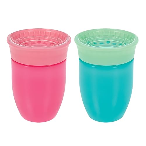 Miniatura 12 de Nuby Wonder Cup - Vasos para beber para niños pequeños a prueba de derrames, paquete de 3, 10 onzas, sorbos de todos los lados, resistentes a fugas