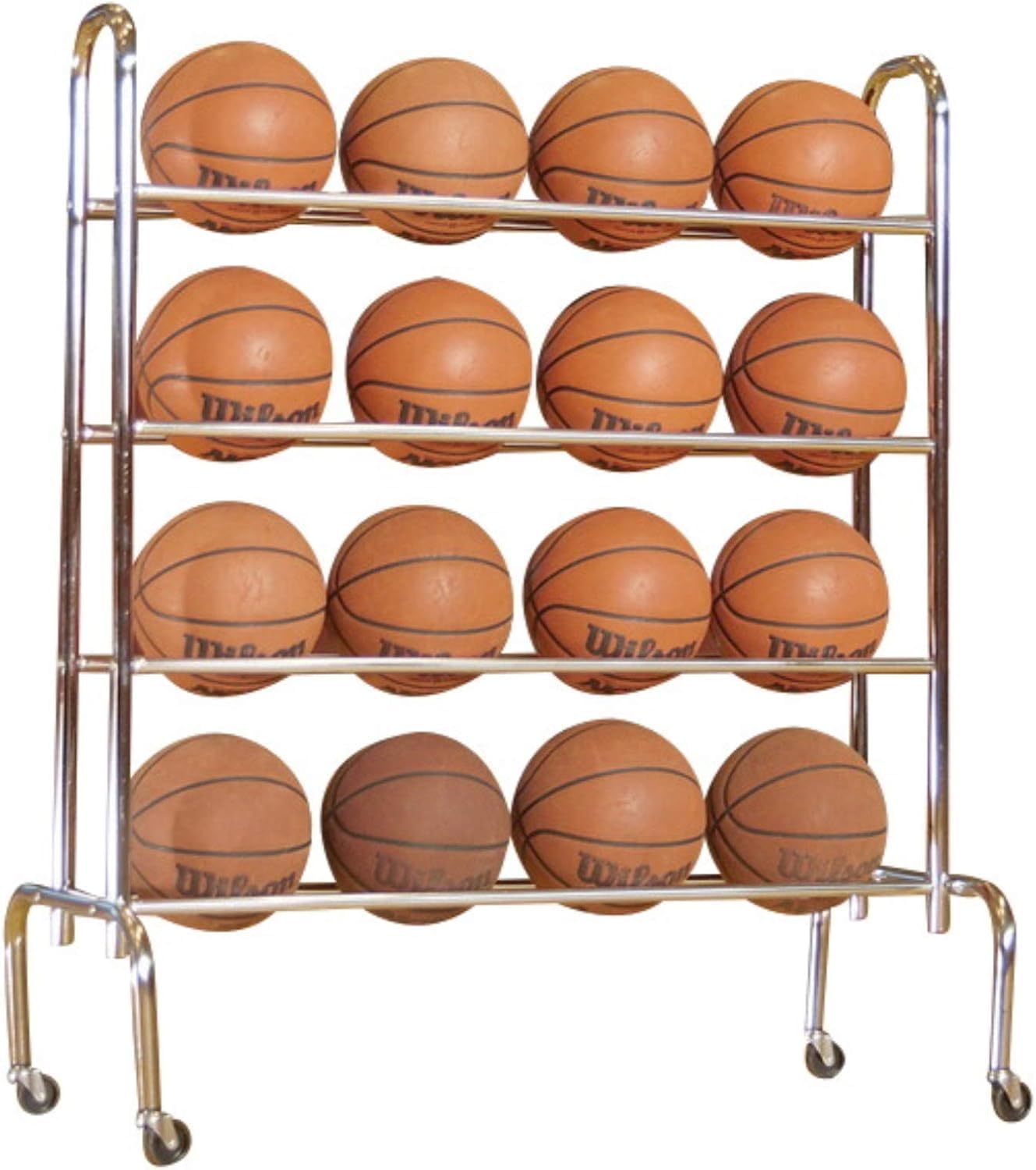 Tandem Sport 3 Tier Ball Rack - Volleyball/Basketball Training Equipment Ball Holder - Volleyball Ball Cart - Basketball Cart - Holds 12-15 Sports Balls
