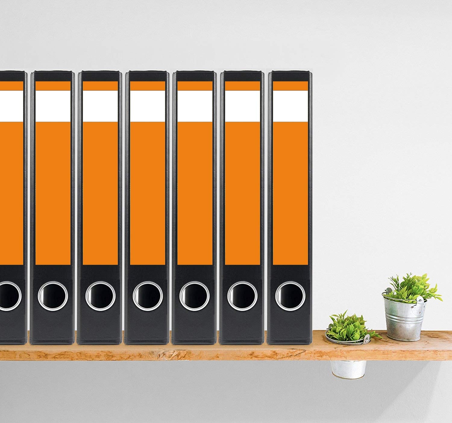 Ordneretiketten Set - 7 Stück Dunkles Holz Design Für Schmale Ordner