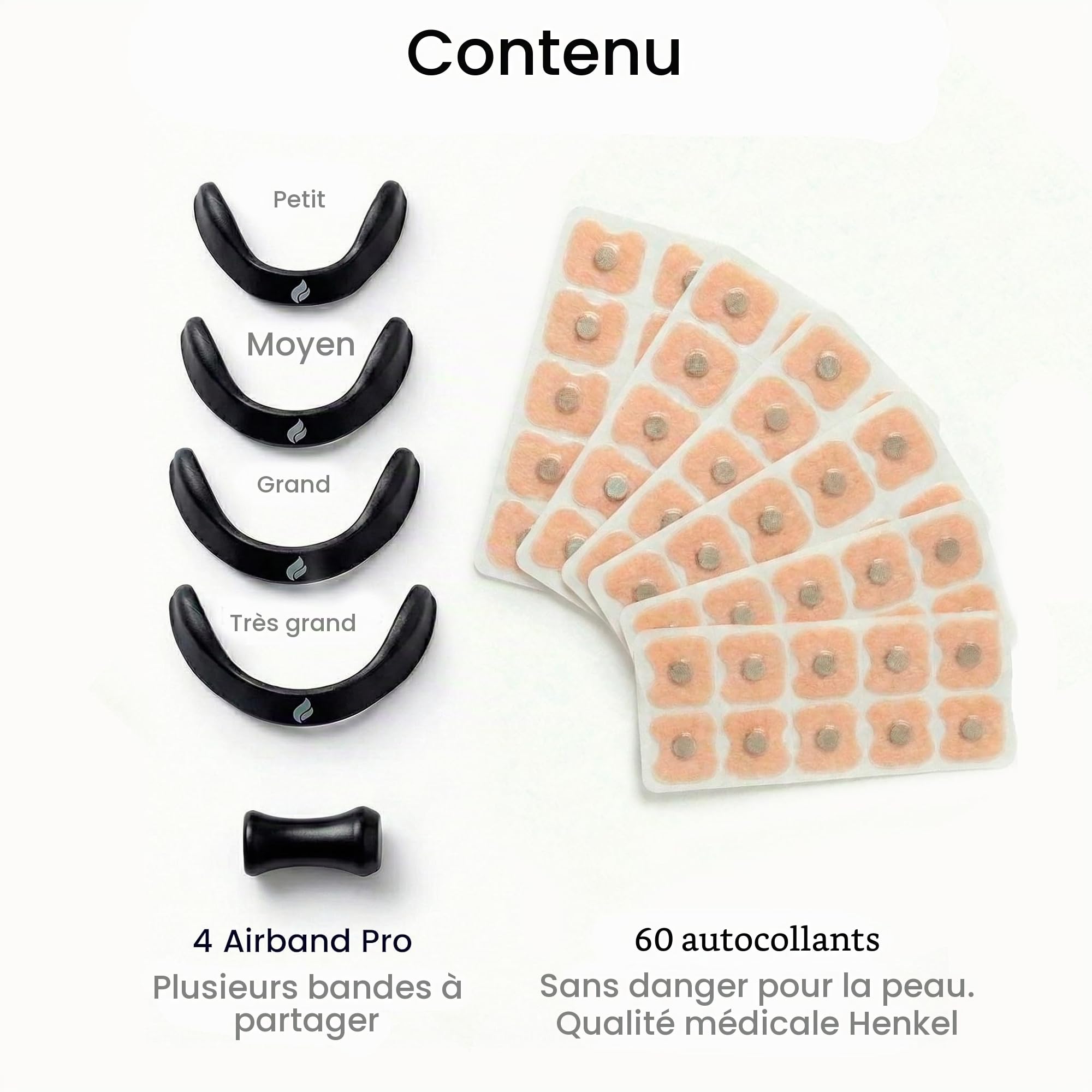 Bandes Nasales Magnétiques – Dilatateur Nasal Réutilisable pour Dormir, Sport et Respiration | AirBand Pro | Adhésif Médical Henkel | Kit 30 Jours