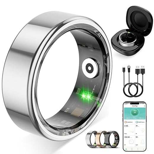 ZBNMY Fitness Ring — Silver — Size 9