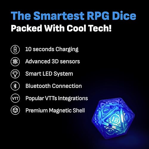 Miniatura 4 de GoDice D20 Connected - El primer troquel poliédrico conectado del mundo para juegos de rol en línea. Se conecta a las plataformas Roll20, Foundry