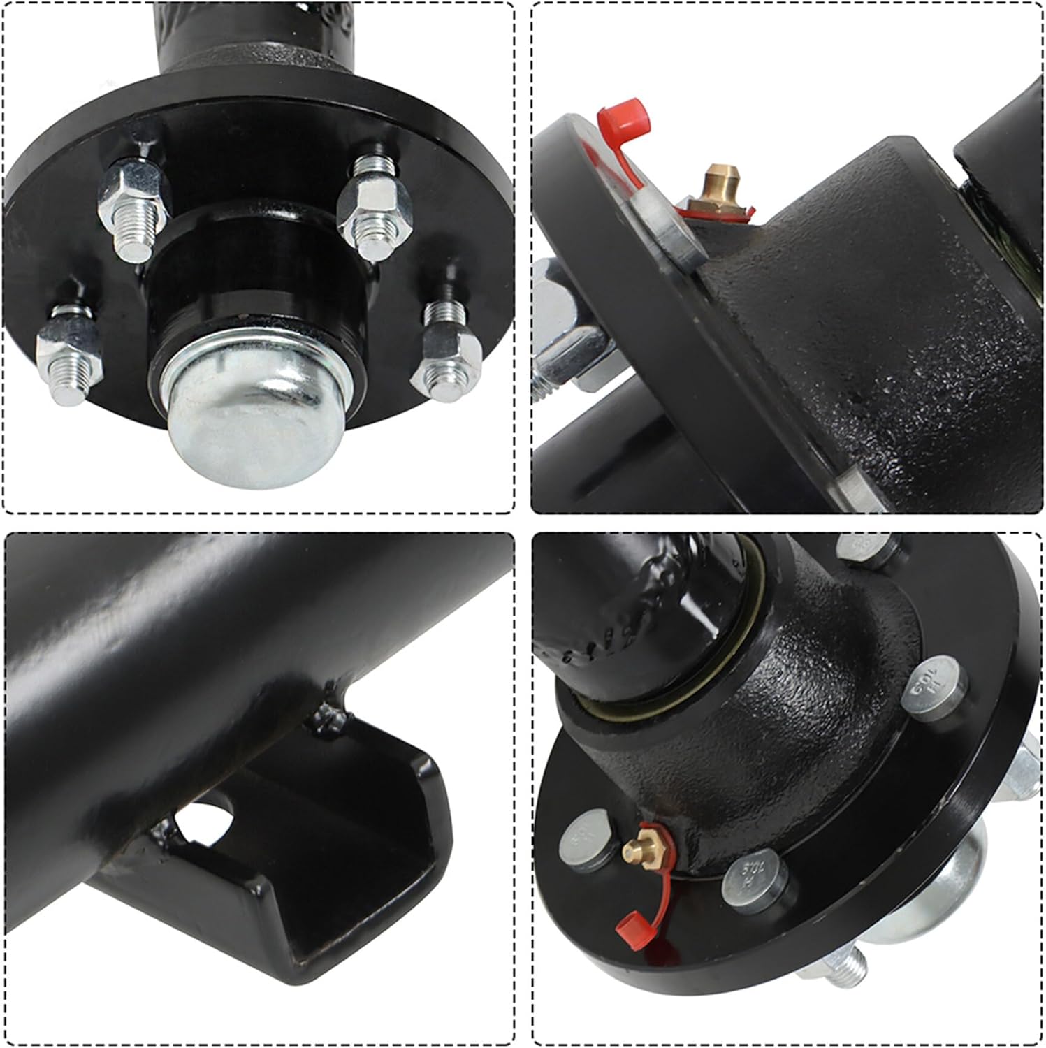 munirater 3500lbs 5x4.5 Bolt Pattern 89 Hub Face 74 Spring Center Trailer Axle U Bolt Kit