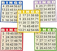 Vista 2 de Tarjetas de papel para juego de bingo – 500 hojas (100 libros de 5 colores) – Tarjetas desechables de 4"x4" – Ideal para personas mayores, noche