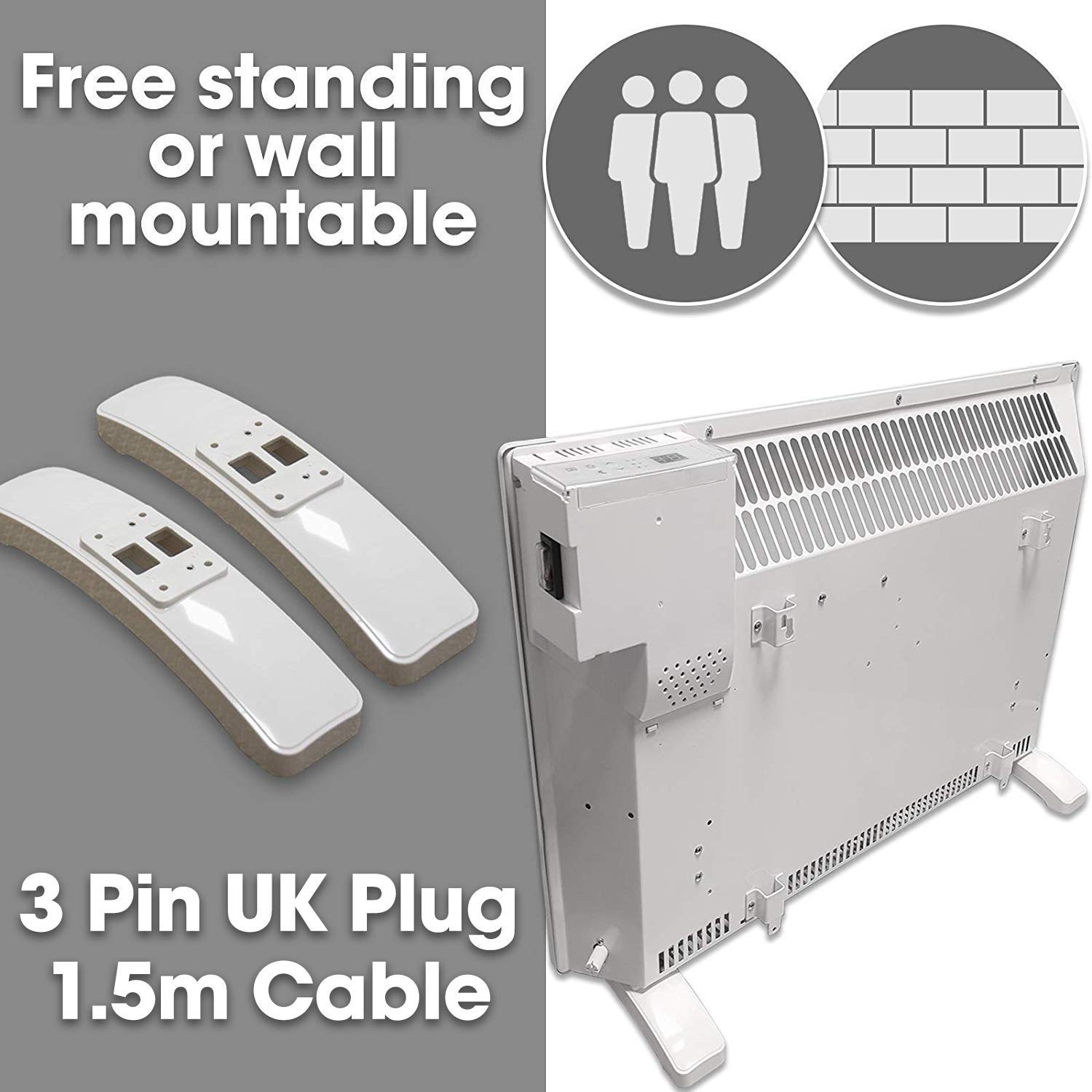 Futura Eco 2000W Electric Radiator Panel Electric Heater Bathroom Safe Setback Timer Lot 20