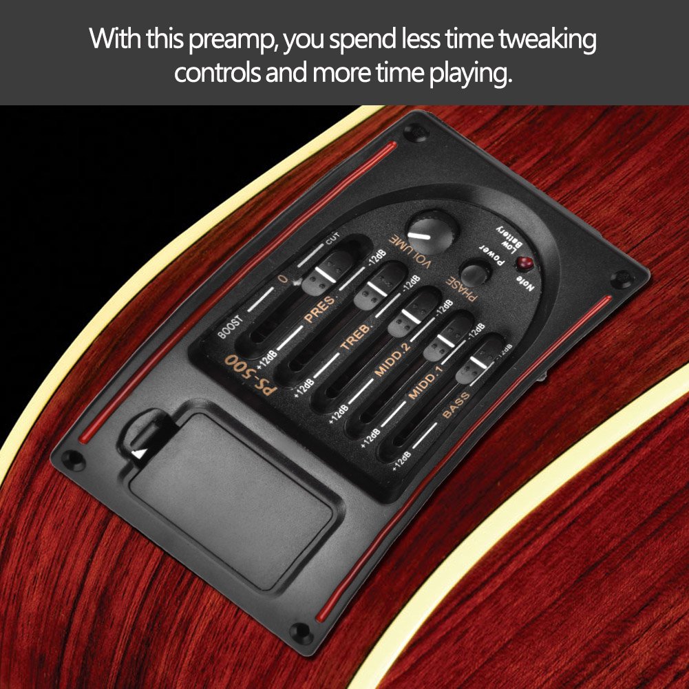 Equalizzatore Chitarra,Eq Ps 500 5Band Equalizzatore Digital Guitar Preamp Piezo Tuner Pickup Sostituzione Per Chitarra