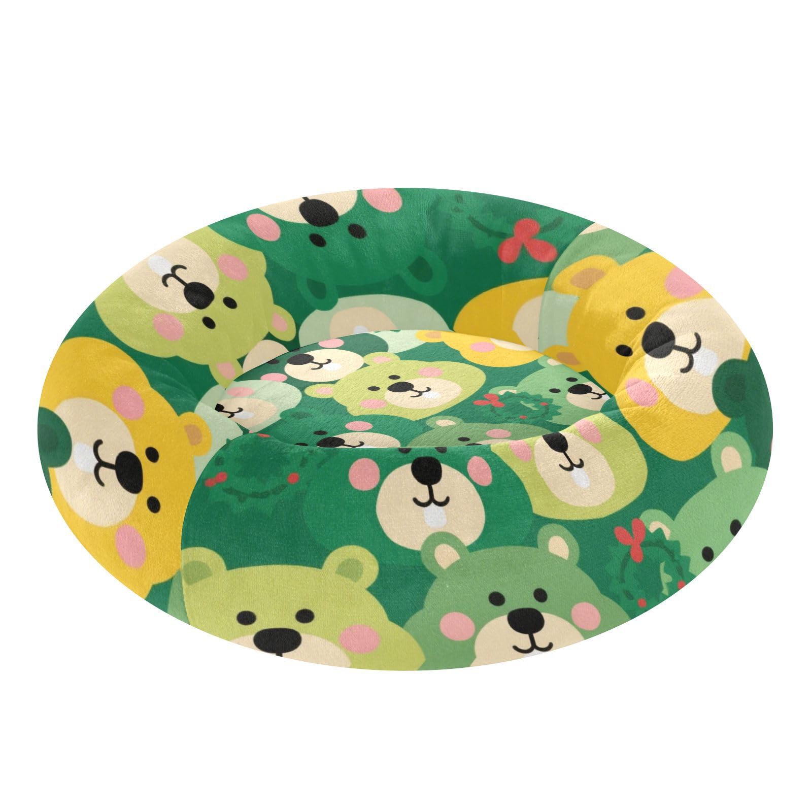 Panier pour chien et chat beignet vert M petit animal de compagnie
