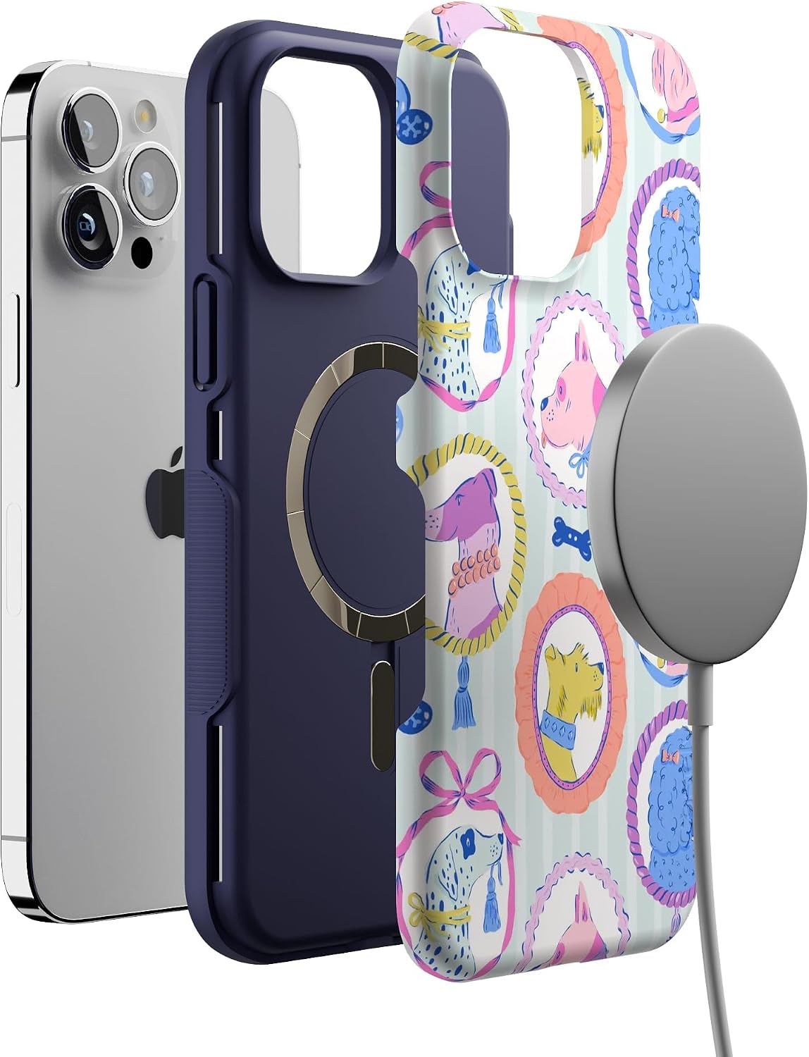 Casely iPhone 13 Pro Max Case | Chateau Pups | French Dog | Bold Protective Design | Compatible with MagSafe
