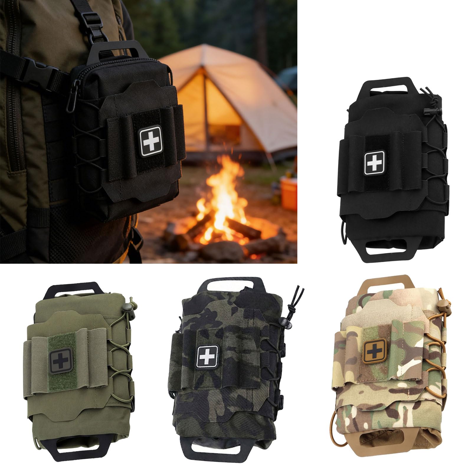 Bolsas de nailon IFAK con diseño para despliegue en situaciones de supervivencia, acceso rápido, bolsa médica, juego de supervivencia