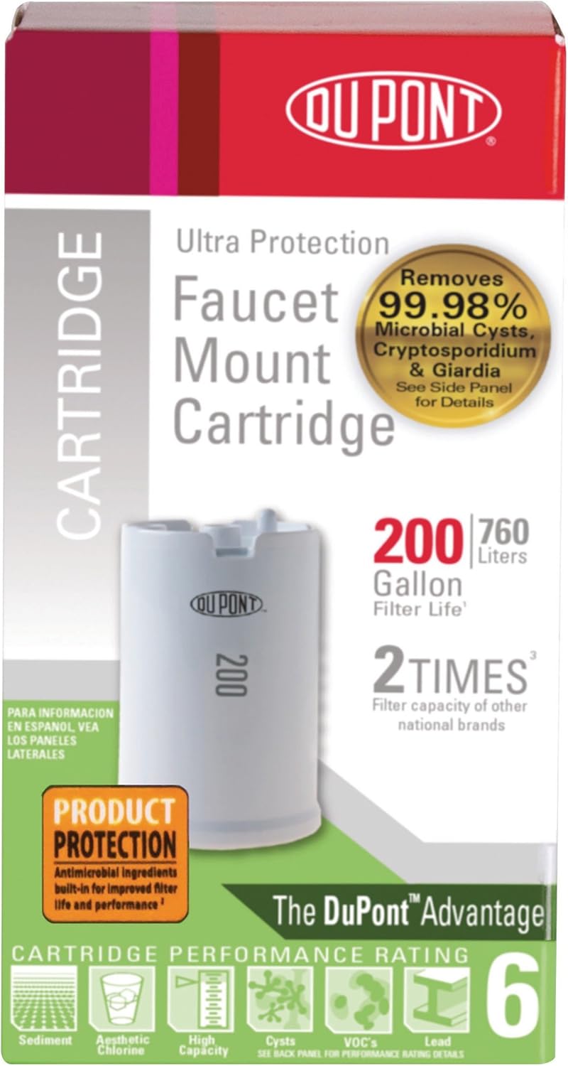 DuPont WFFMC300X Ultra Protection Faucet Mount Water Cartridge 1 Count (Pack of 1) 200-Gallon Ultra Protection
