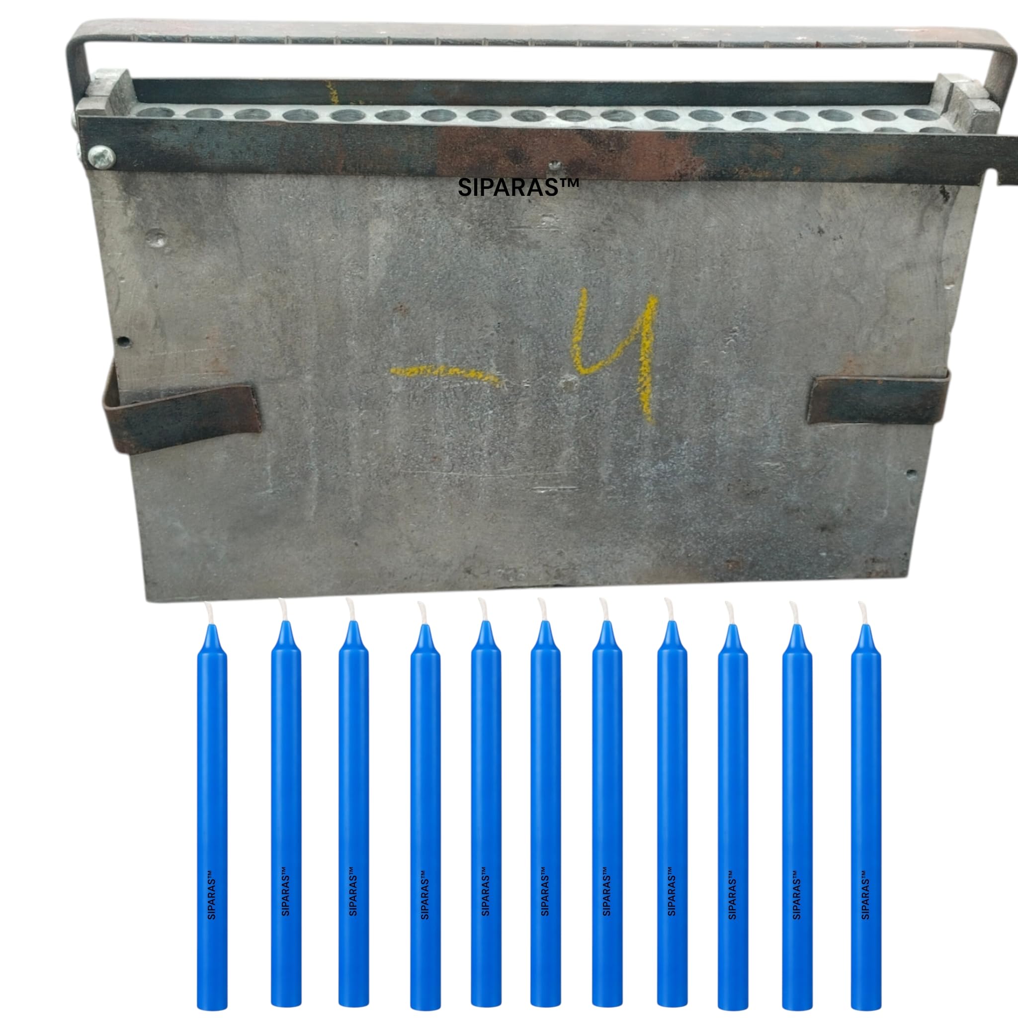 7 Inch |15 Gram | 36 Cavity | Aluminum Candle Making Mold | Plane Design | Silver Metal | Candle Mould with Blue Candles-picture-12