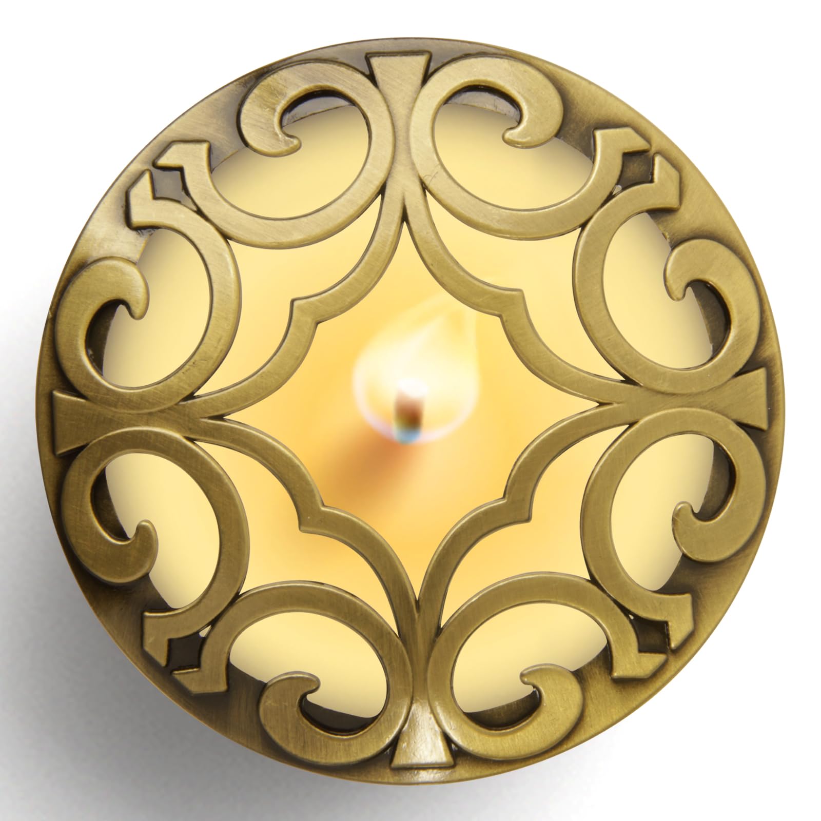 Hion Scented Candle Topper Cover to Burn Evenly, Illuma Lid Candle Jars Accessories Decoration Gifts for Women, Elegant Carved Shades Sleeves Increases Atmosphere Party(Space Golden) — image 1