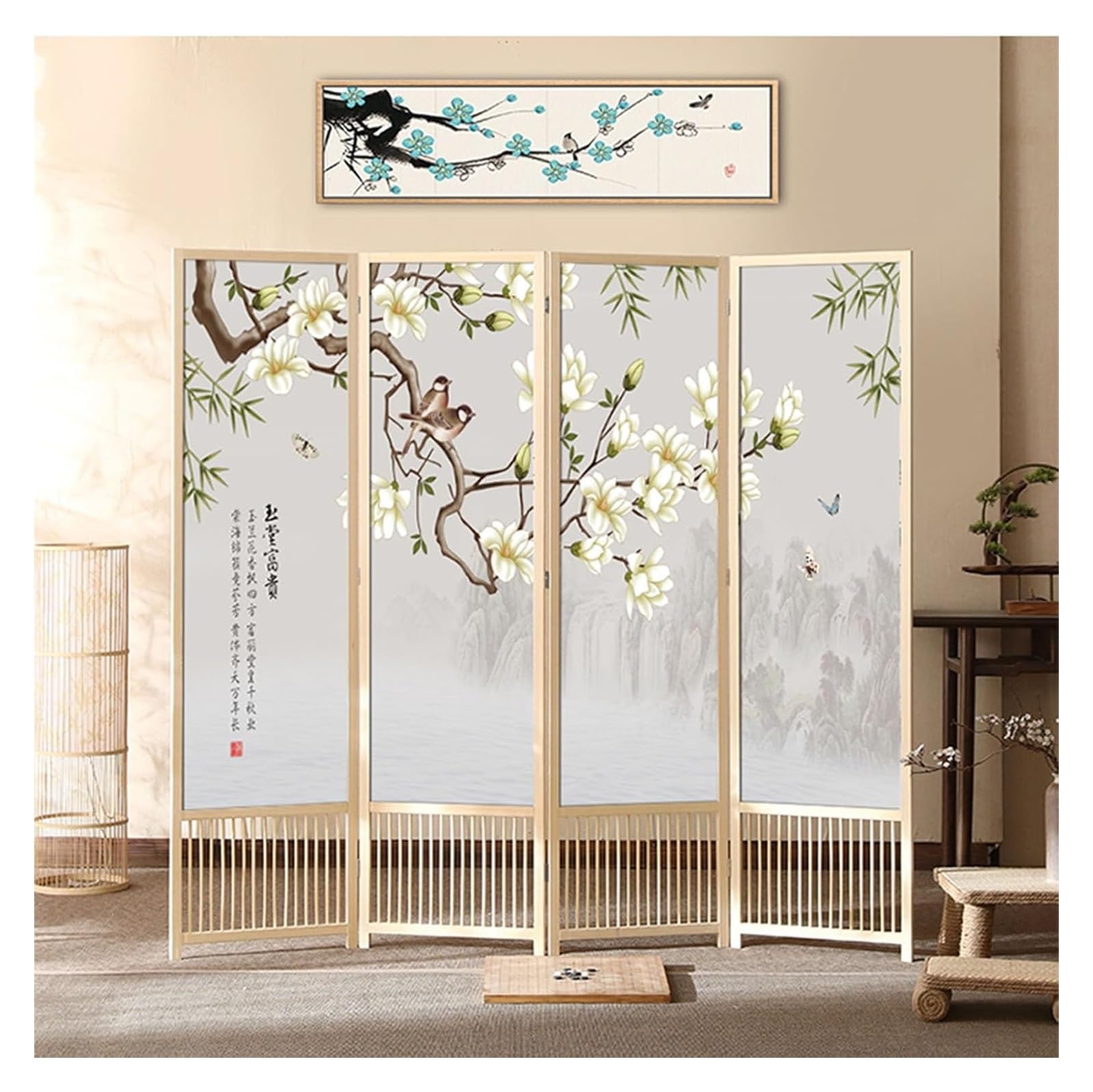Séparateur de pièce idéal pour bureau à domicile claustra bois pliable