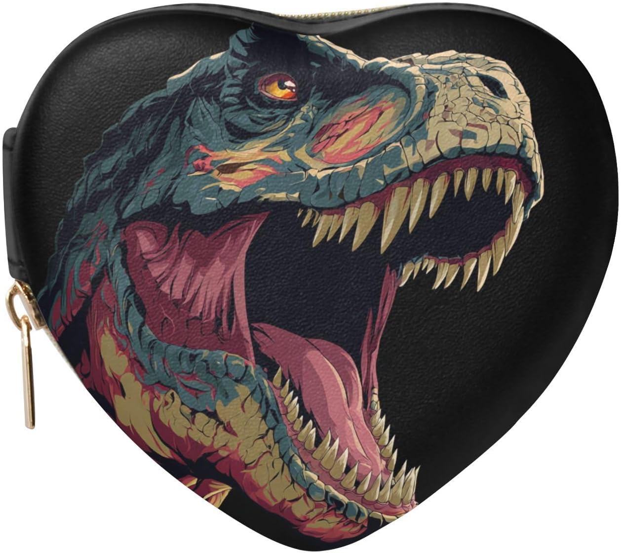 Anime Dinosaur Roaring Black Girls Jewelry Box Heart Shaped Compact Jewelry Storage Girlfriend Wife Gift for Daughter