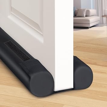 BlissTrends Door Draft Stopper Covers Gaps up to 2.36", Draft Stopper for Bottom of Door Soundproof, Windproof, Dustproof, Block Light, Insect Resistant, Under Door Draft Stopper 38 Inch Black