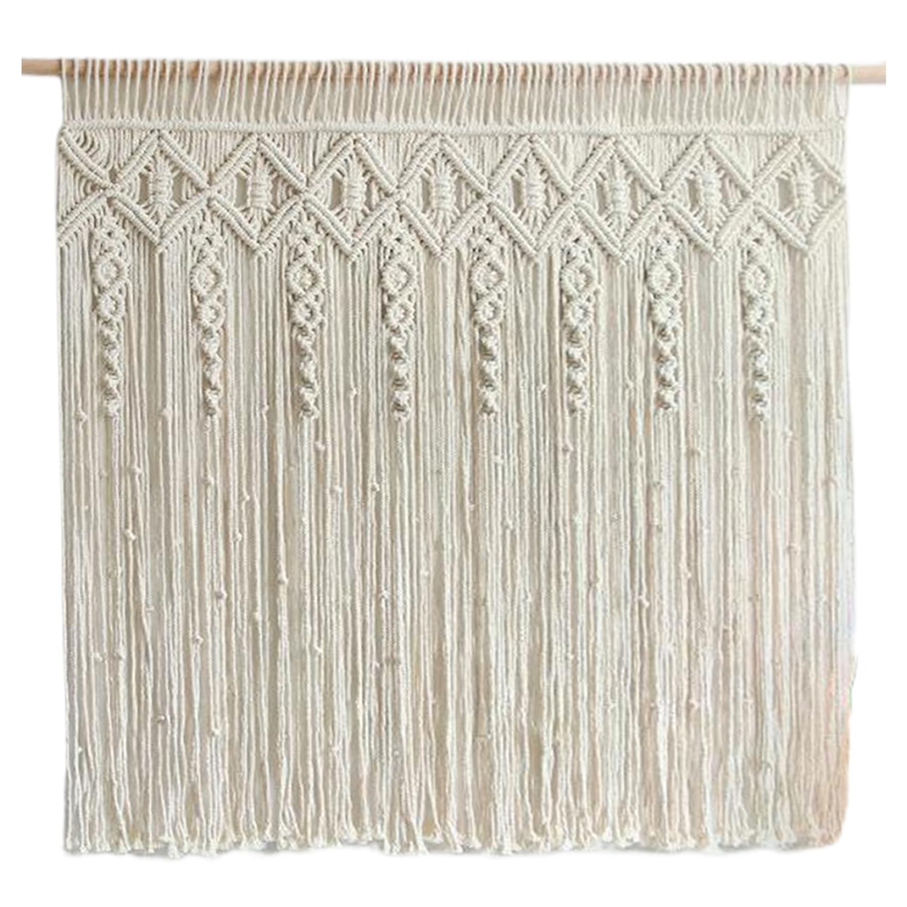 Rideaux bohème en macramé de coton tissé main, décoration murale de prestige 47x32"