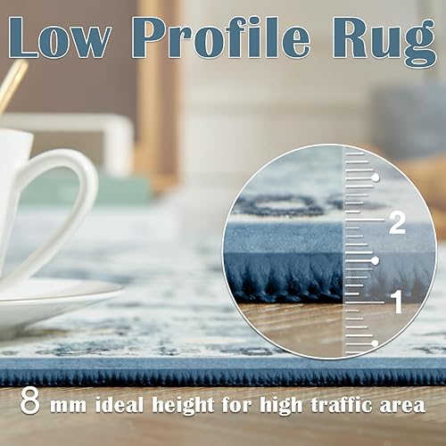 Miniatura 4 de jinchan Alfombra de pasillo lavable de 2 x 6 pies, alfombra vintage para interiores, alfombra envejecida, suave, ligera, gris, antideslizante, para