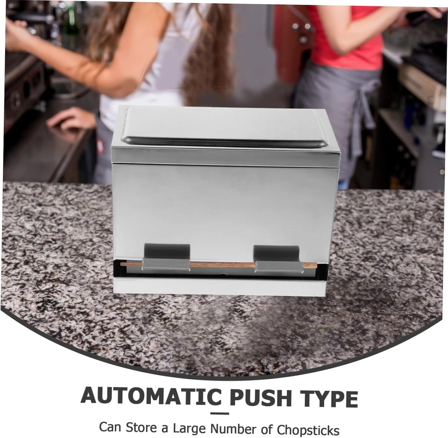 Chopstick Storage Box Straw Dispenser Automatic Press Stainless Steel Multi-functional Milk Tea Shop Restaurant