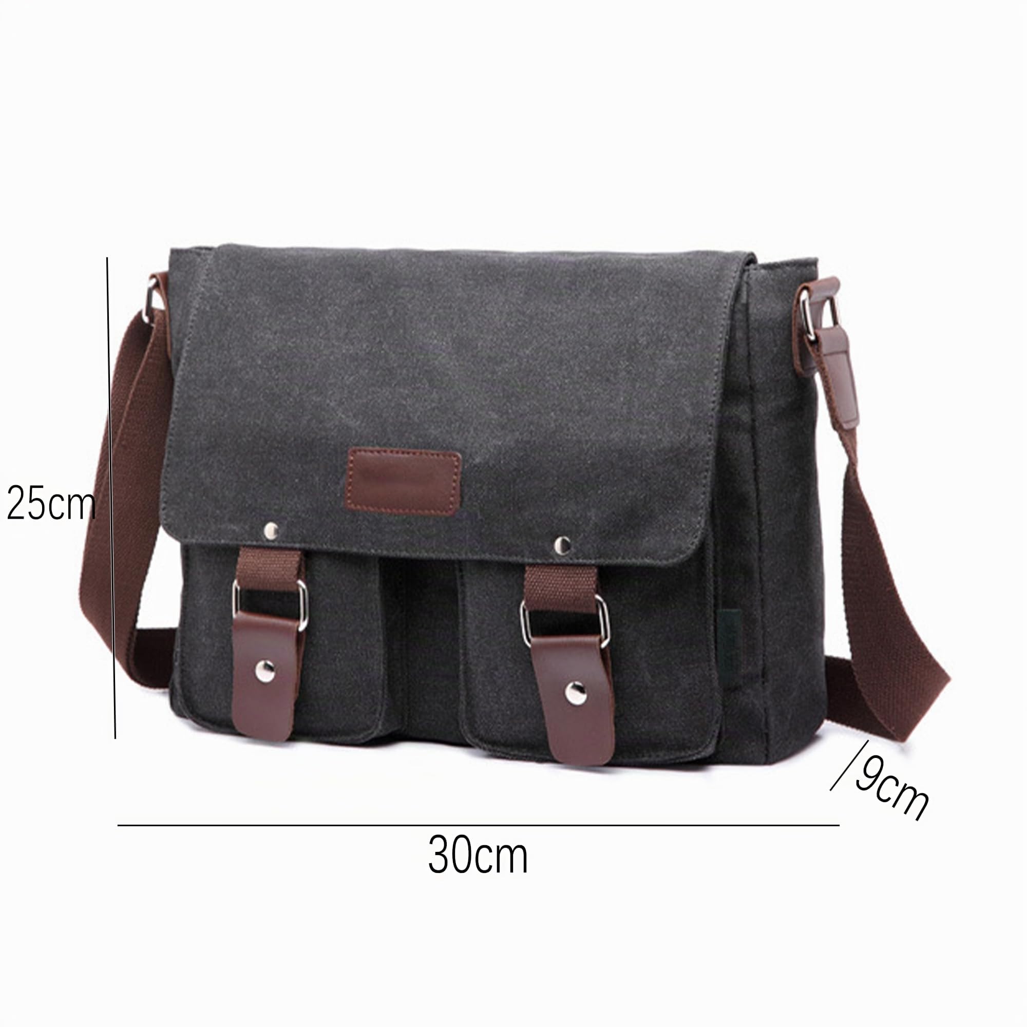 Bolsa de Mensajero, Bolso de Hombro de Lona, Bolso Multibolsillos con Bandolera Ajustable, Bolso de Mensajero Adulto Unisex del Maletín del Bolso para el Trabajo, la Escuela