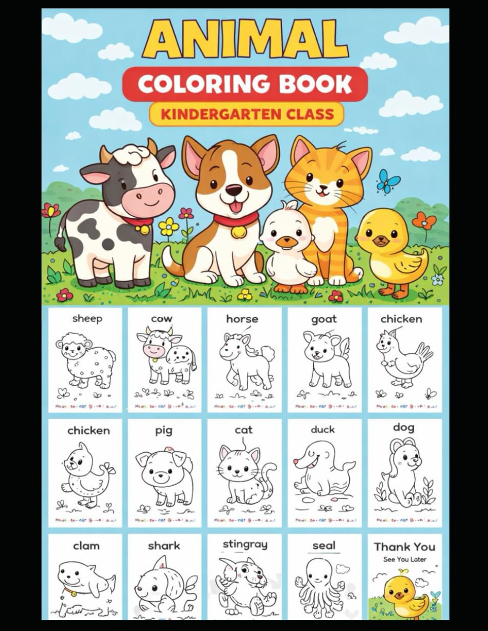 ANIMAL COLORING BOOK: Kindergarten Class