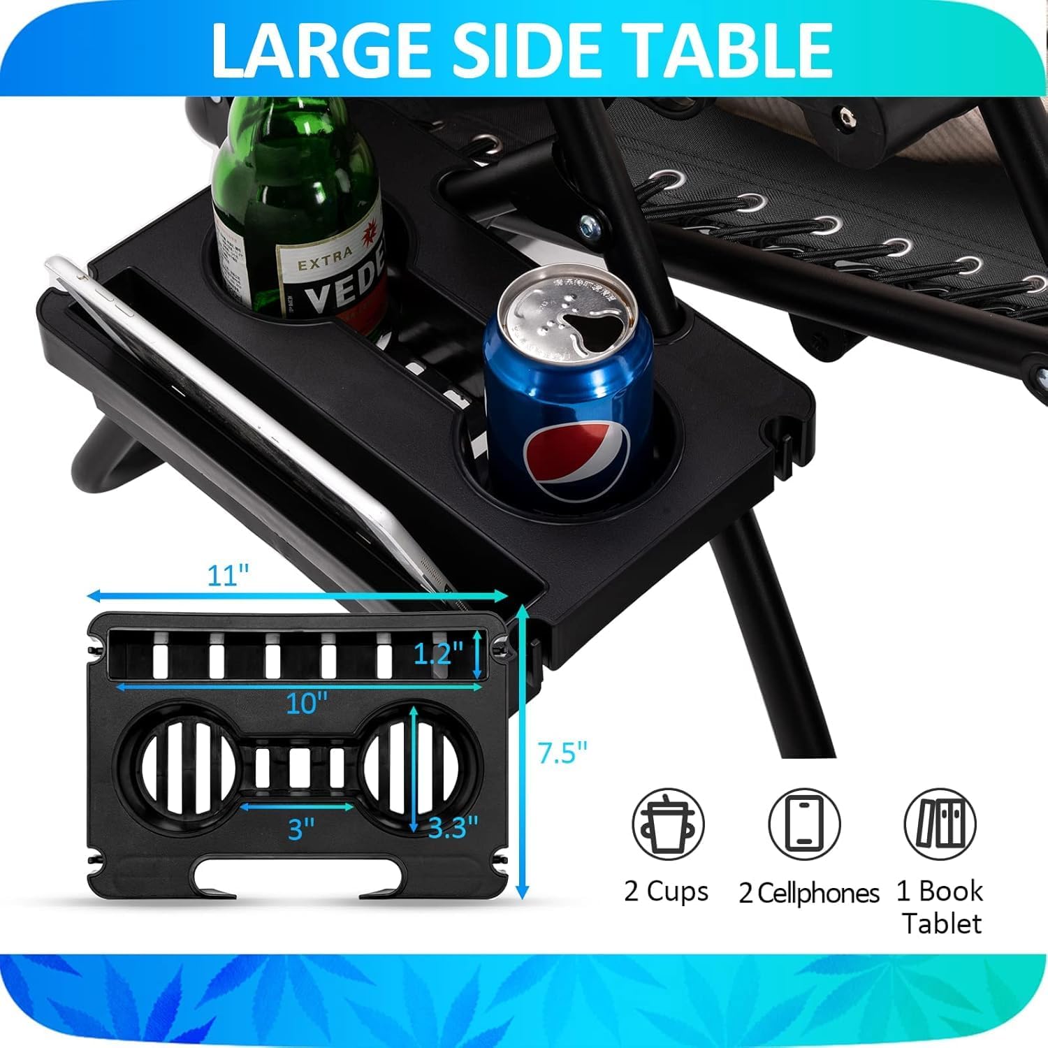 Amopatio XXL Oversized Zero Gravity Chair, 33" Width Padded Lounge Chairs for Outside, Folding Reclining Anti Gravity Chair for Patio Pool Porch Deck Beach, Red