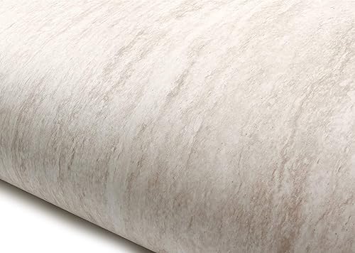 ROSEROSA Papel tapiz autoadhesivo de mármol sintético de PVC, revestimiento de estante de encimera, travertino (SM742 2.00 pies x 6.56 pies)