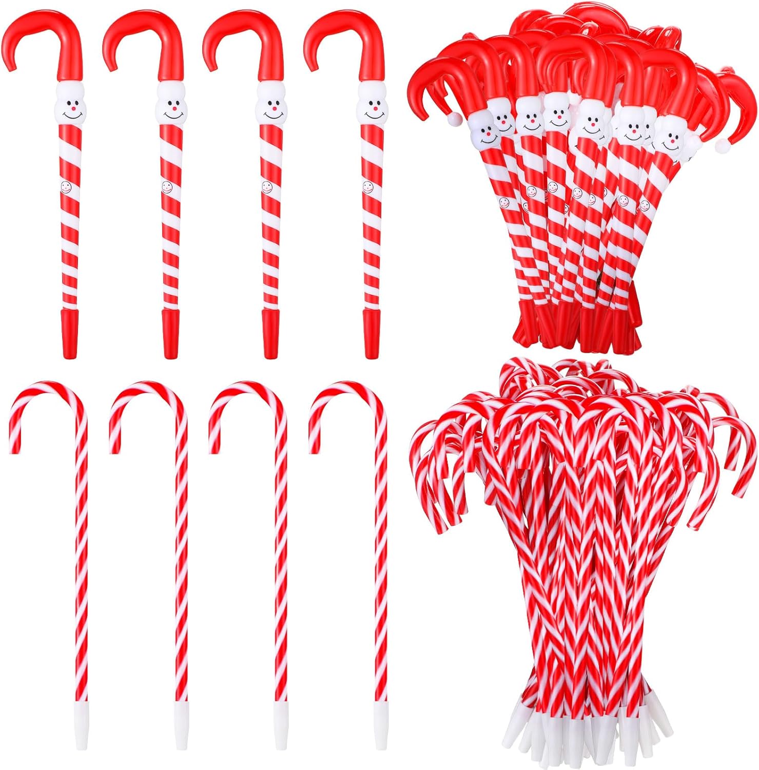 Qilery 200 Pieces Christmas Candy Cane Pen Christmas Pens