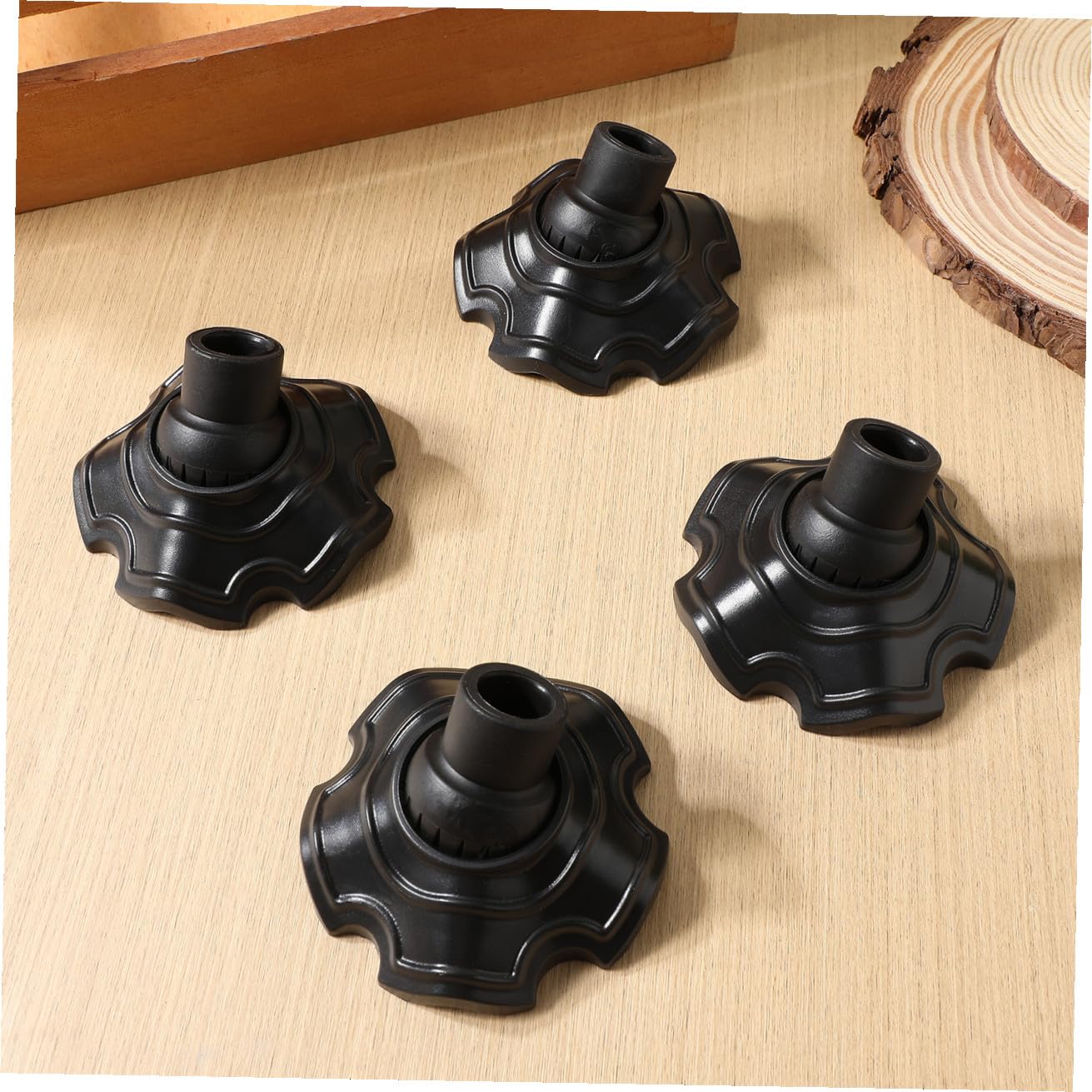 Embouts de Pieds de Chaise de Camping Noirs, Lot de 4 en Plastique