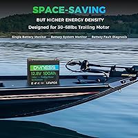 Vista 4 de 12V 100Ah LiFePO4 Lithium Battery with Bluetooth, Group 24,Max.1280Wh Energy, Built-in 100A BMS with Low-Temp Protection, Perfect for Trolling Motor