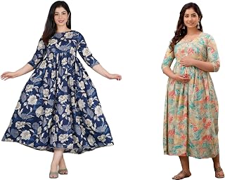 Women's Maternity Kurti for Feeding Zippers | Feeding Kurti with Concealed Zip for Pre & Post Pregnancy (Combo of 2 Kurti) Price In India