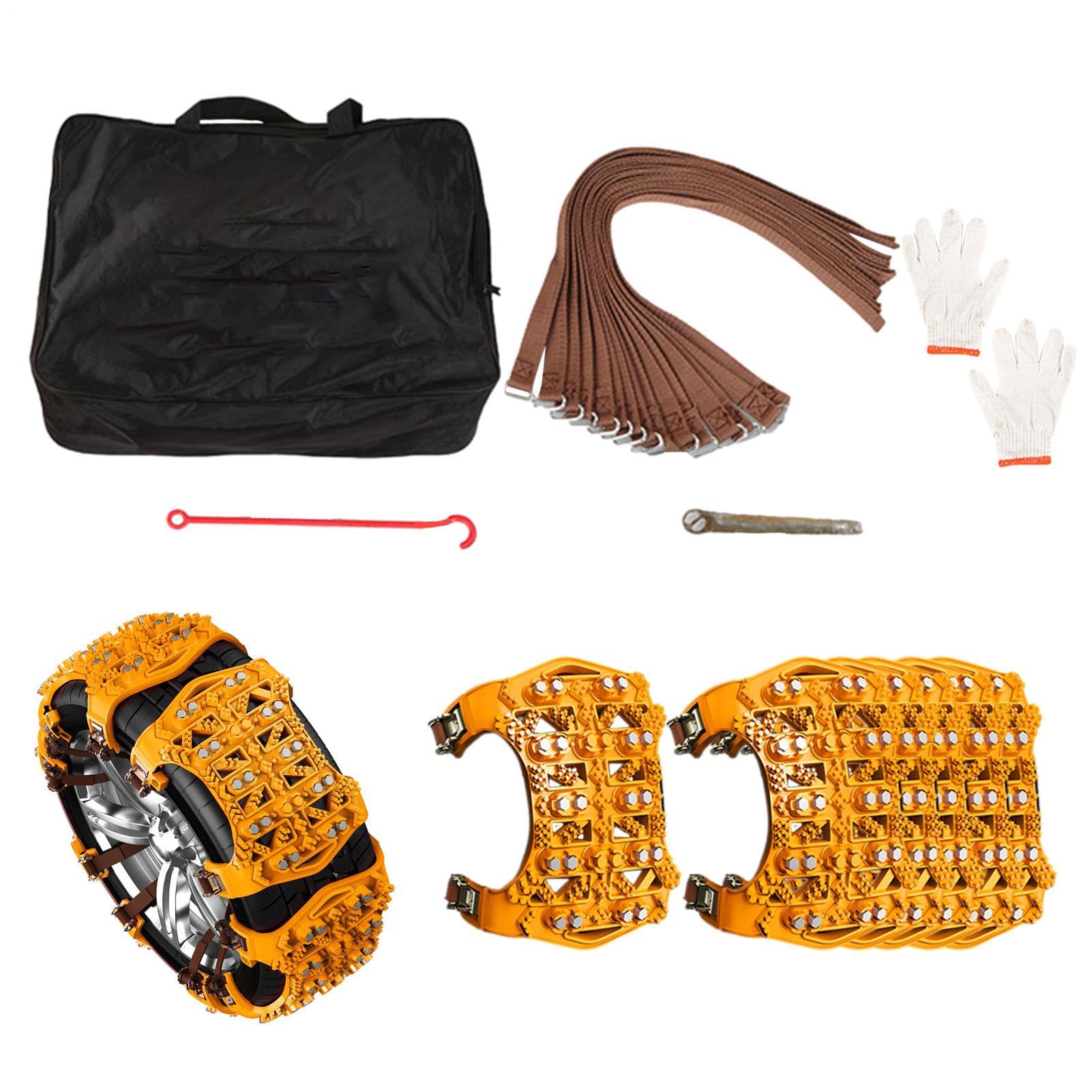 Cadenas De Nieve Para Coche Agarres De Tracción Resistentes Para Neumáticos | 6 Piezas Cadenas Antideslizantes Engrosadas para Neumáticos Conducción Invernal Agarre Tracción Coche