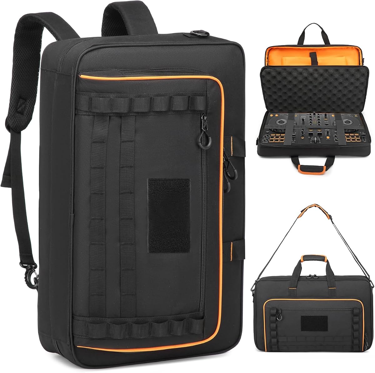 DJ Controller Case for DDJ-FLX4/ 200/400/SR2/REV1 Numark Party Mix 2 | DJ Bag Fits for Mixtrack Platinum FX with 15.6" Laptop Compartment, Thick EVA Padding – Perfect for DJ and Music Producers