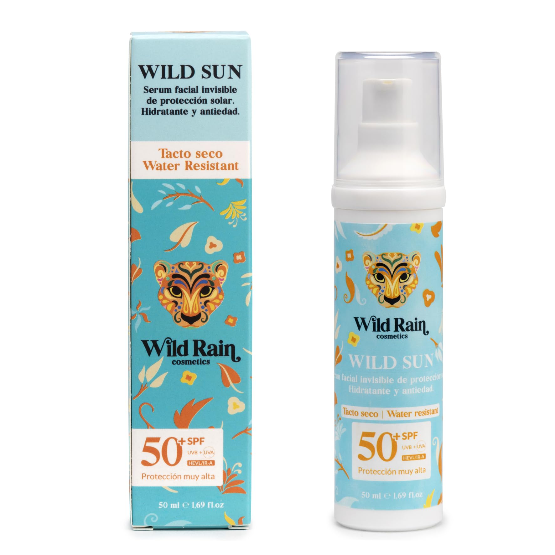 Protector Solar Facial SPF 50+ Invisible | Sérum Antiedad con Vitamina C y E | Protección UVA UVB Luz Azul (HEV) e IR | Hidratante Ligero para Todo Tipo de Piel | 50 ml