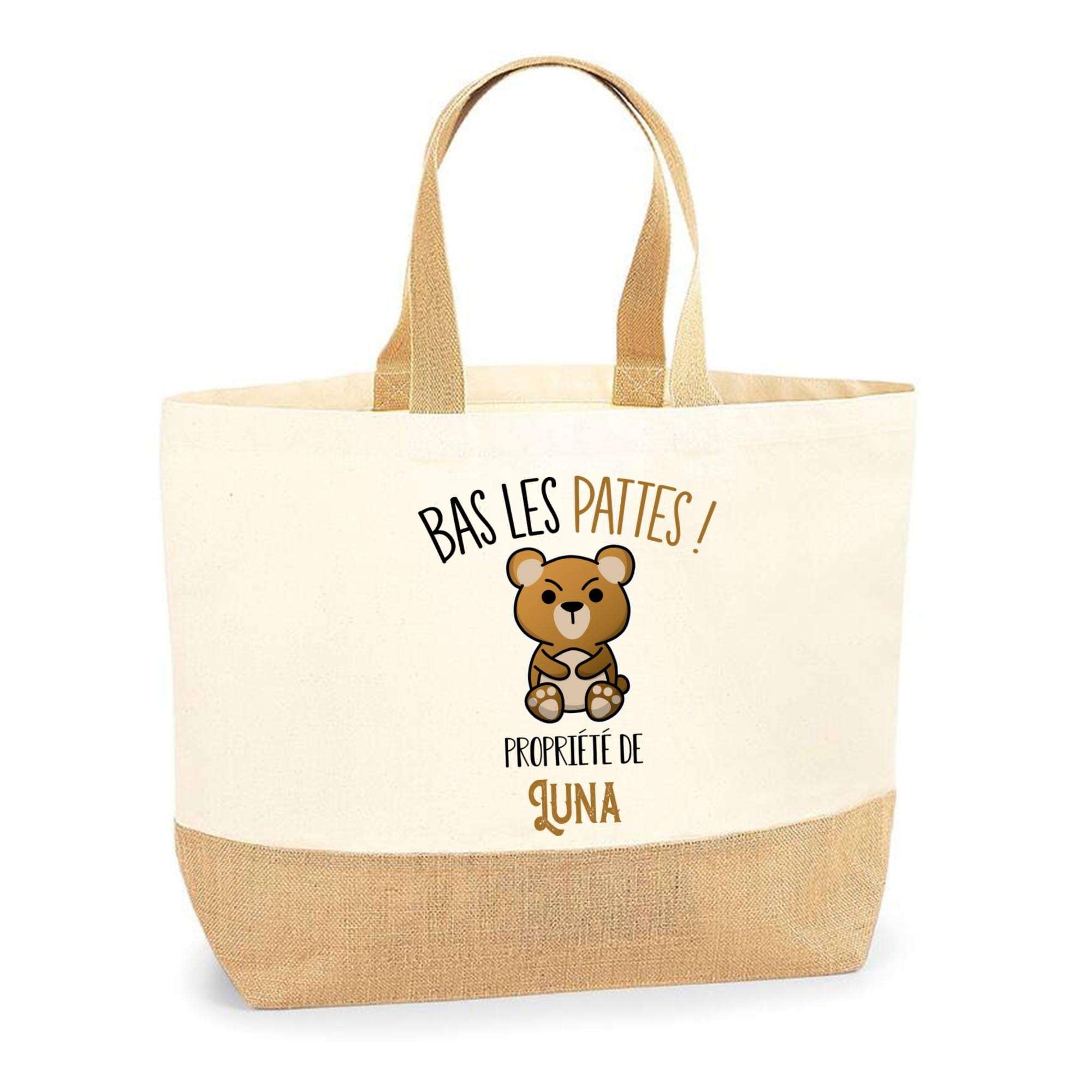 Sac jute Luna Bas les pattes Ours pour la plage et les courses - 5