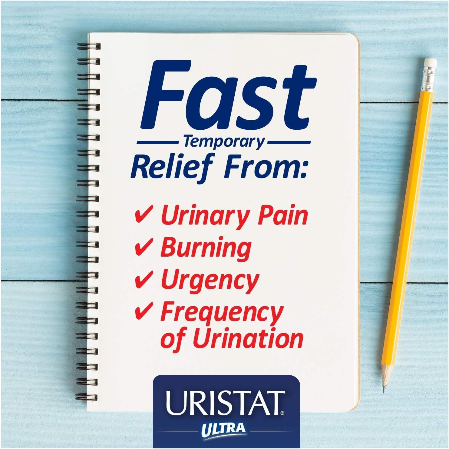 URISTAT Ultra UTI Relief Pack, 1 UTI Test Strip & 12 Pain Relief Tablets (Pack of 4)